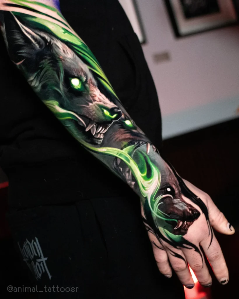 wolves in flames