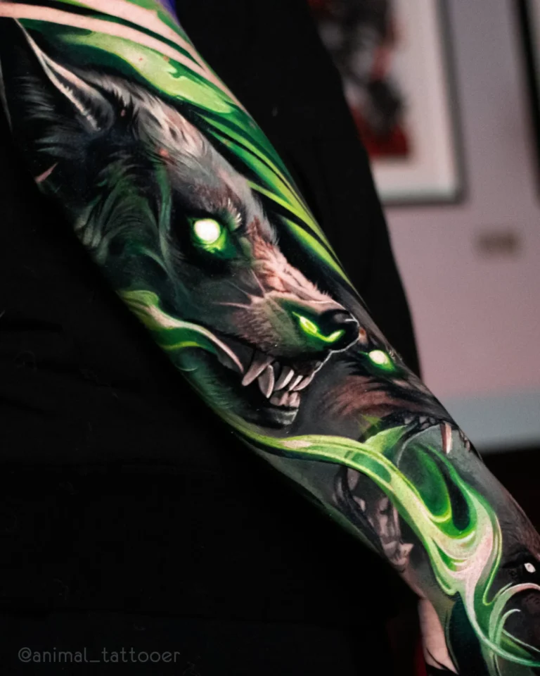 wolves in flames