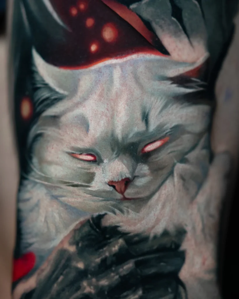 a white cat