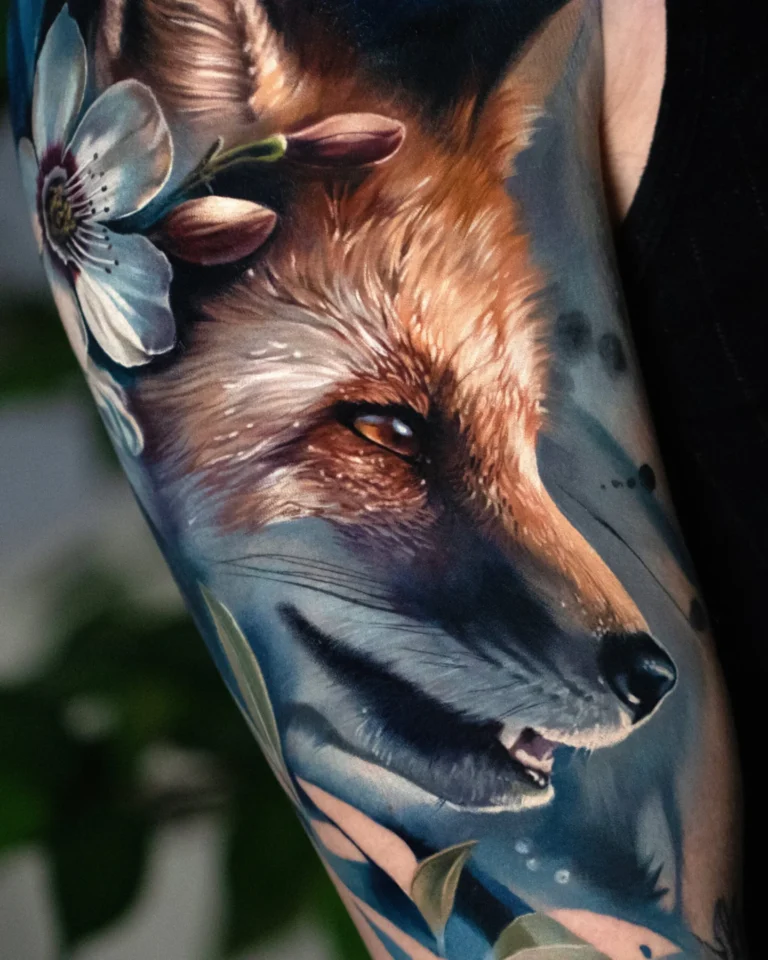 A fox in flowers