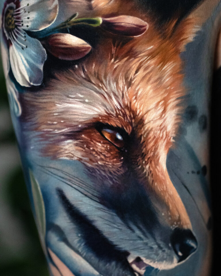 A fox in flowers