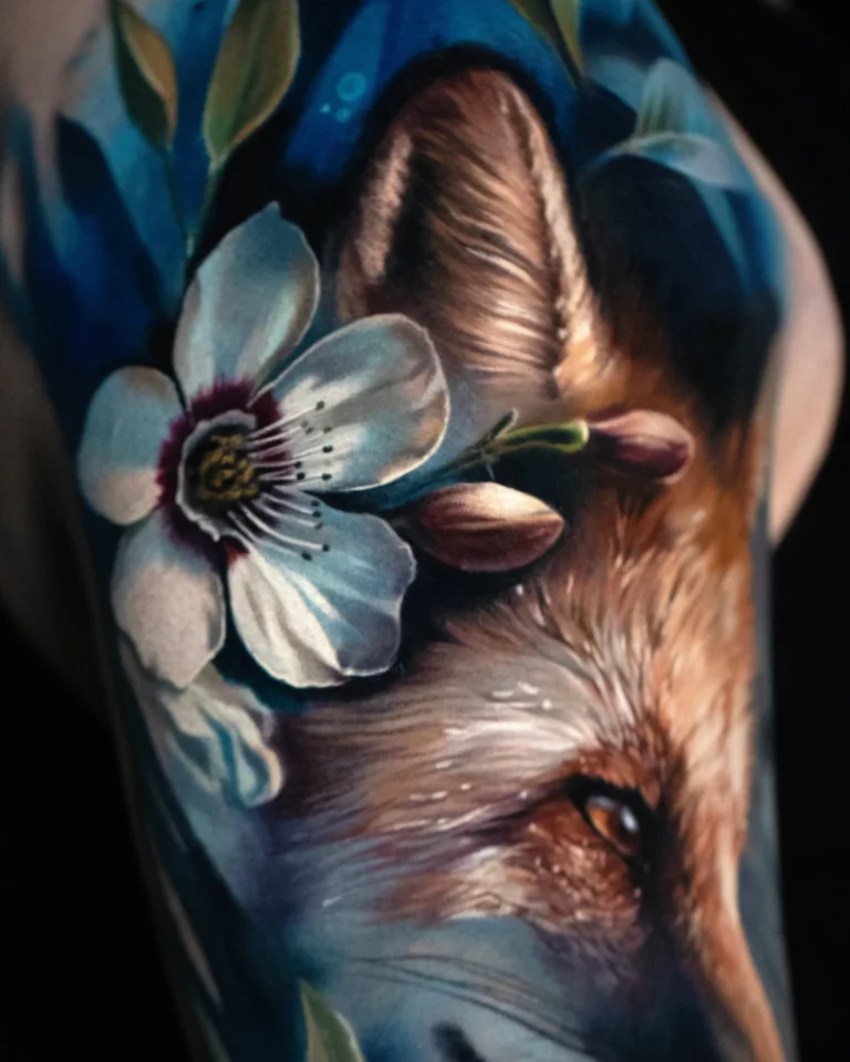A fox in flowers