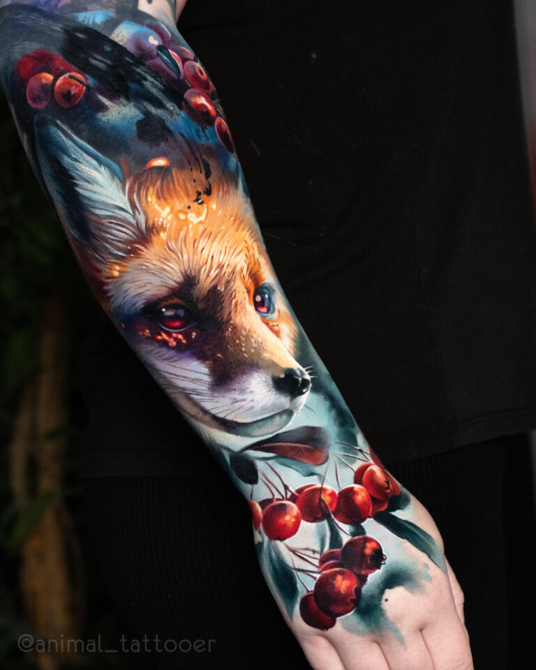Fox with berries