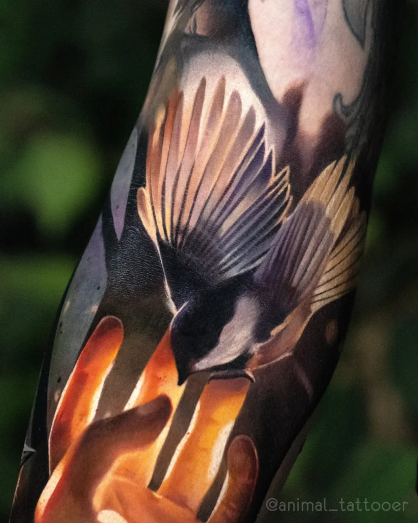 a bird on the hand