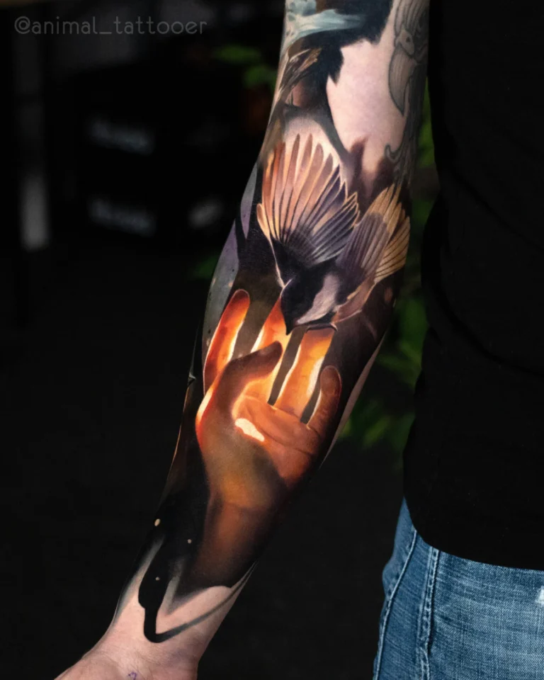 a bird on the hand