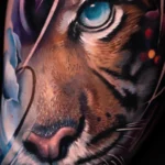 tiger in flowers