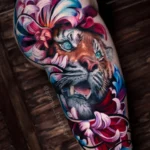 Tiger in flowers