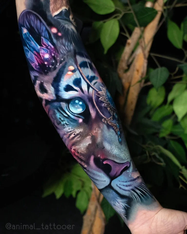 a tiger in cosmo colours