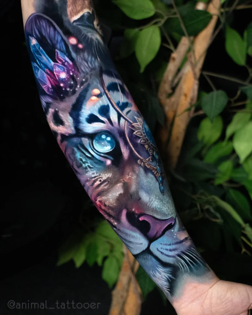 a tiger in cosmo colours