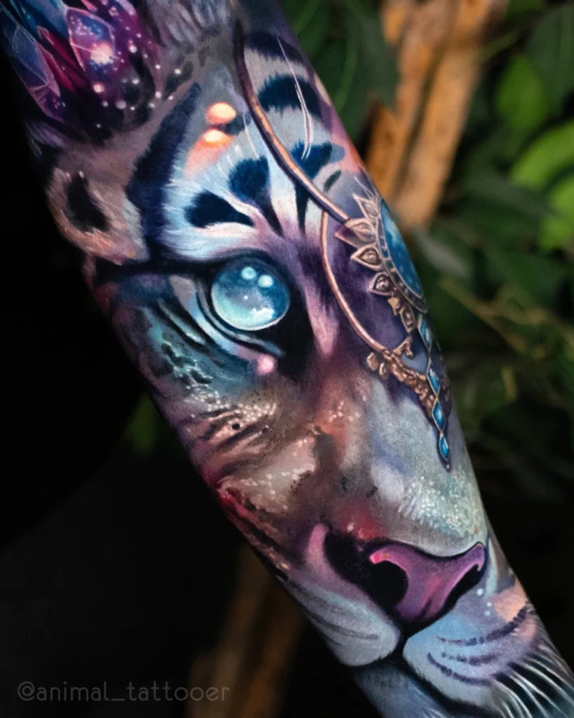a tiger in cosmo colours
