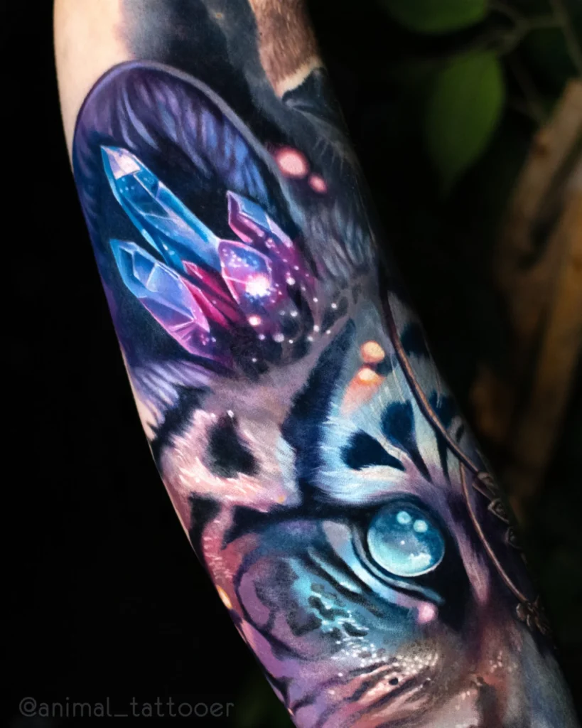 a tiger in cosmo colours