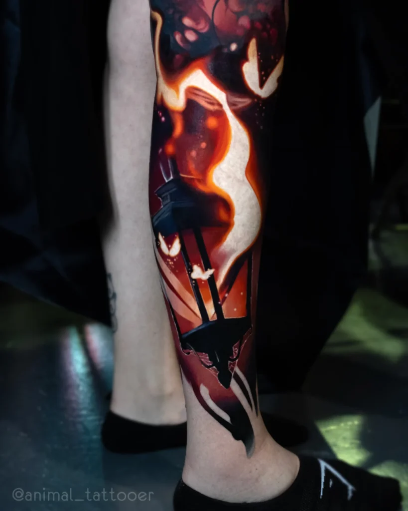 A tiger with the red butterfly