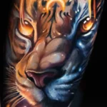 the magical tiger with flames