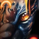 the magical tiger with flames
