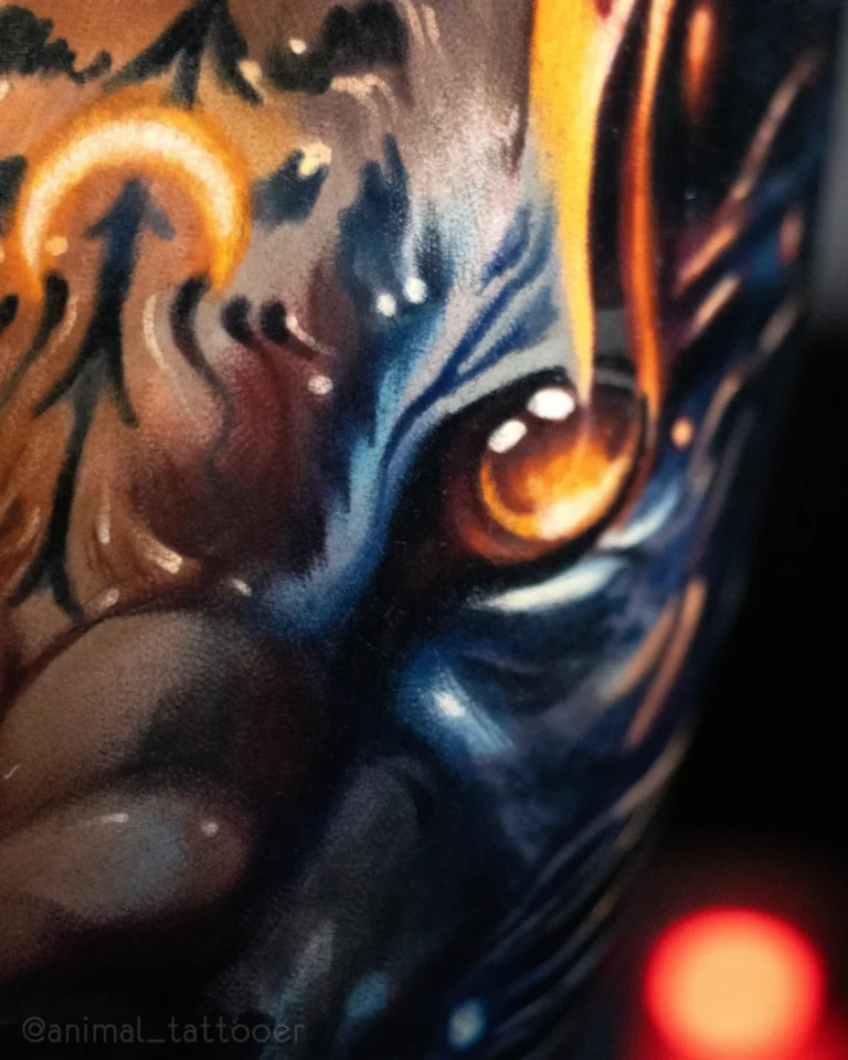 the magical tiger with flames