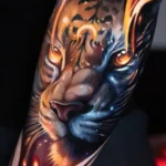 the magical tiger with flames