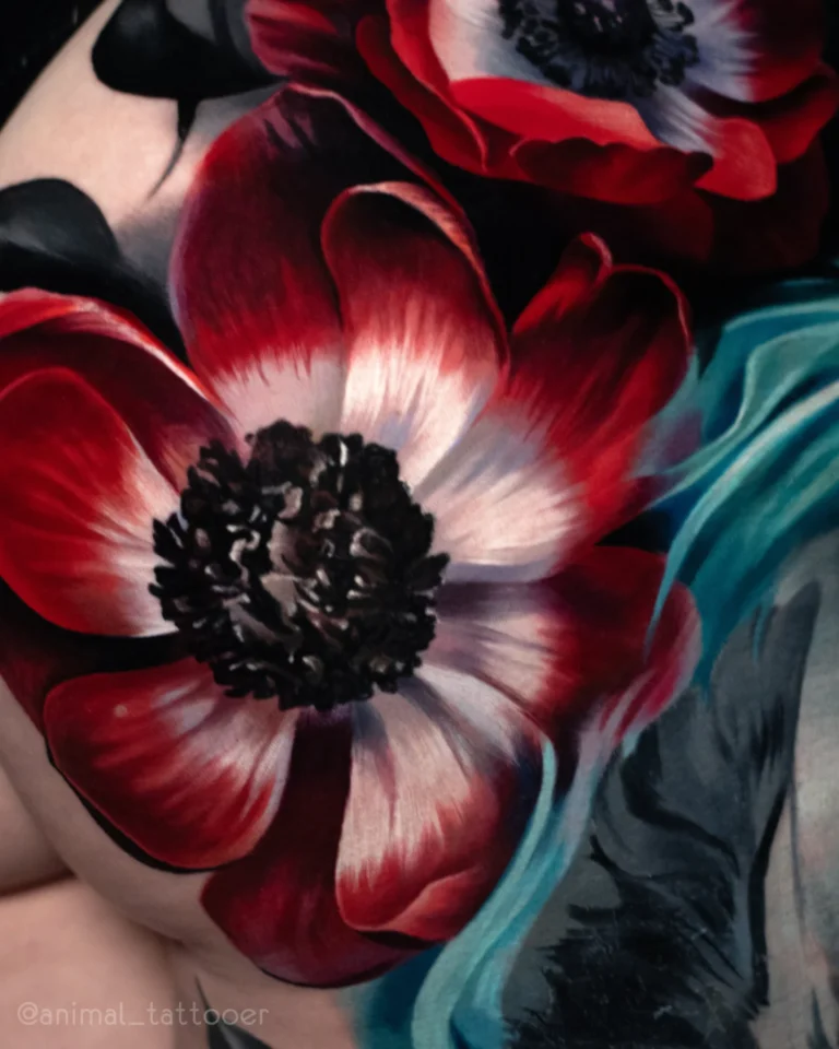 Poppies with the radiant animal
